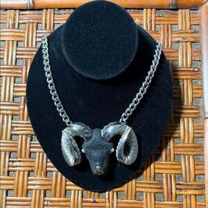 Vintage Luca  Razza  Ram Head Necklace